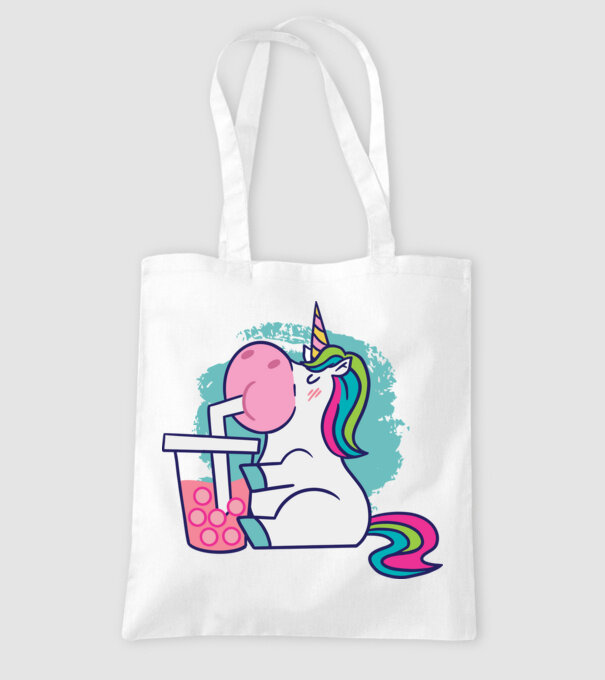 Unicorn Bubble Tea model alb pe tricou