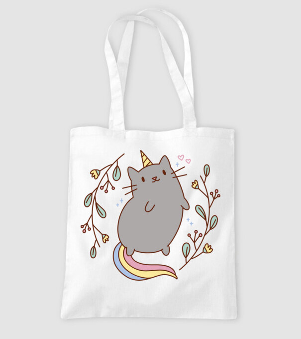 Pisică Unicorn model alb pe tricou