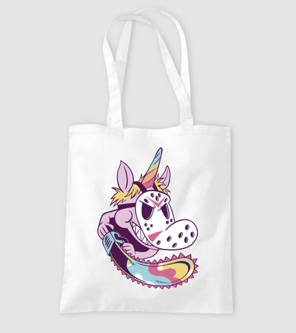 Unicorn Mască Jason Halloween model alb pe tricou