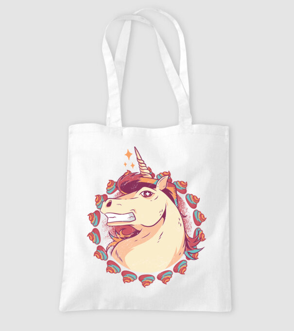 Unicorn Mullet model alb pe tricou