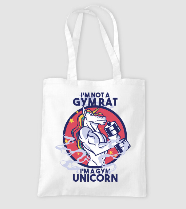 Unicorn antrenament cu haltere model alb pe tricou