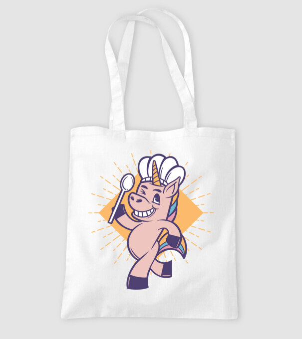Unicorn Bucătar model alb pe tricou