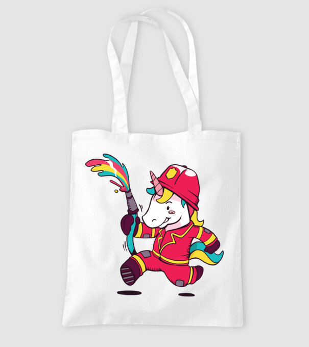 Pompier Unicorn model alb pe tricou