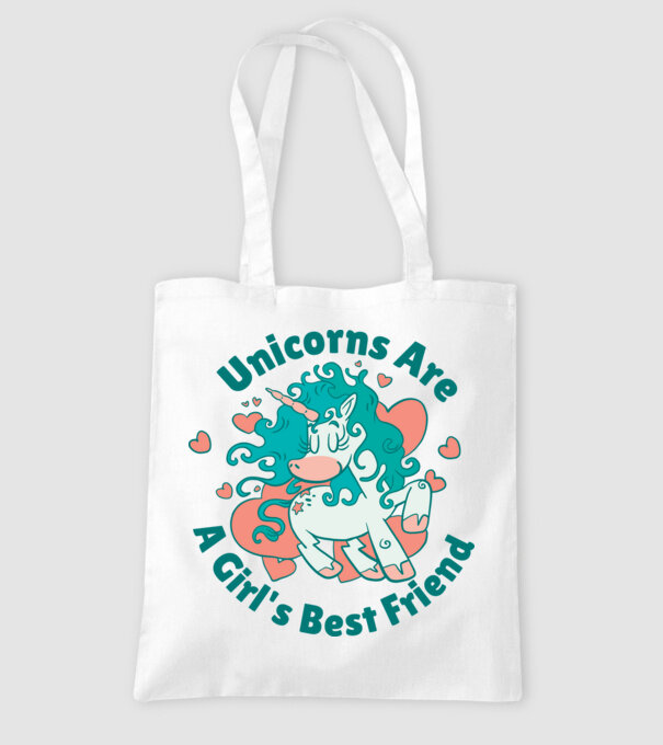 Unicornii sunt cei mai buni prieteni ai fetelor model alb pe tricou