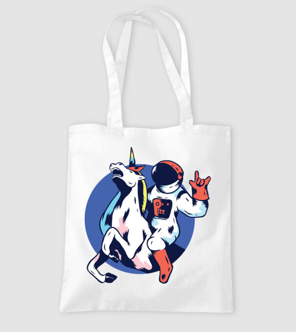 Unicorn Astronaut model alb pe tricou