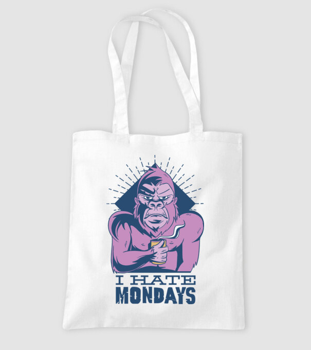 Urăsc zilele de luni model alb pe tricou