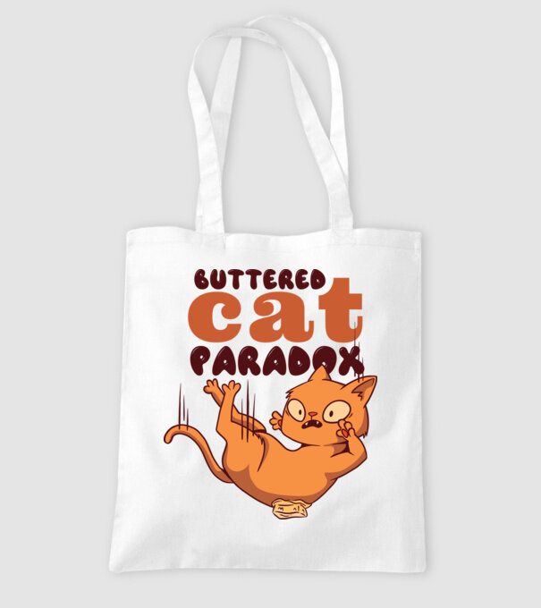 Paradox pisică cu unt model alb pe tricou