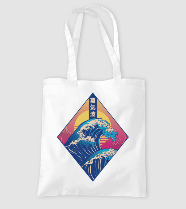 Vaporwave Val model alb pe tricou