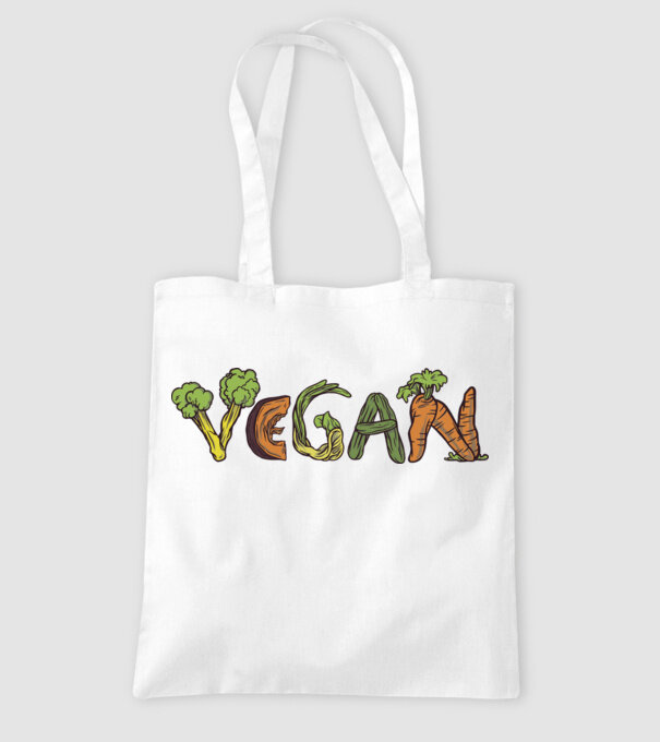 Inscripție legume vegan model alb pe tricou