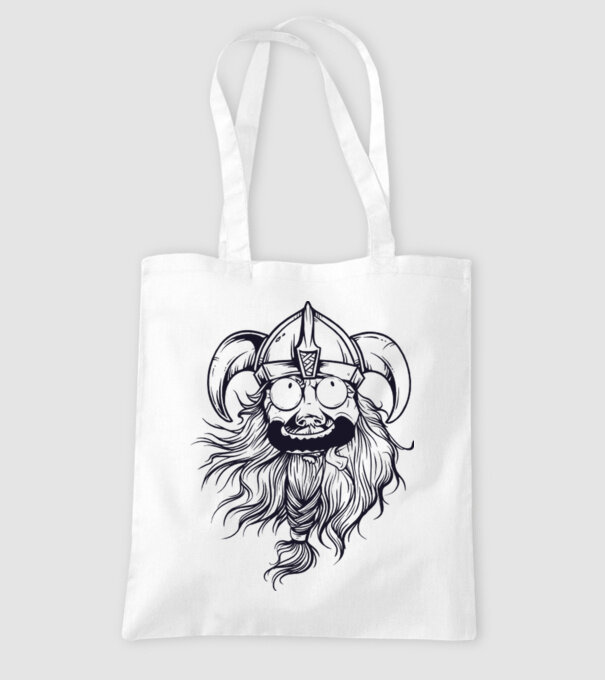 Viking model alb pe tricou
