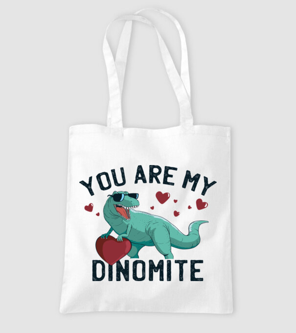 You are my Dinomite tricou cu dinozaur și inimă model alb pe tricou