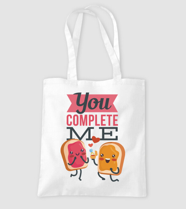 'You Complete Me Tricou drăguț pentru Valentine''s Day' model alb pe tricou