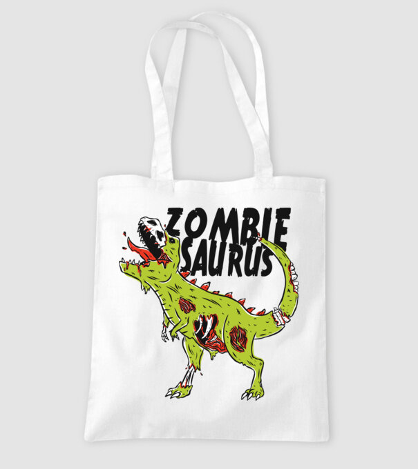 Zombiesaurus - Dinozaur Zombie model alb pe tricou