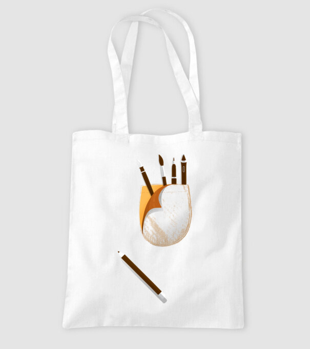 Designer buzunar model alb pe tricou