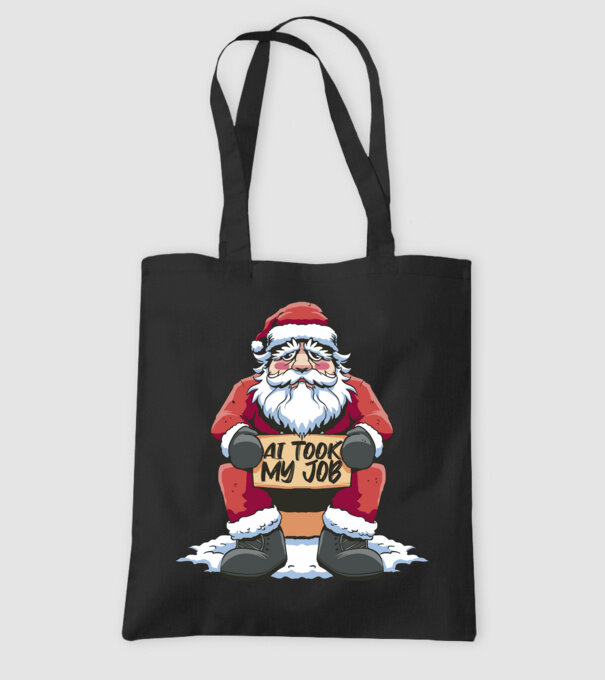 AI took my job Santa model negru pe tricou