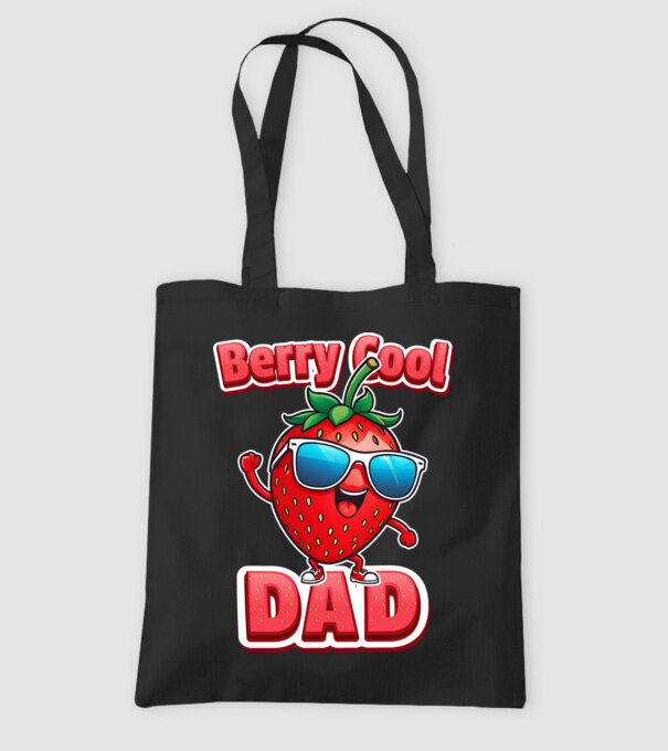 Berry Cool Dad Strawberry model negru pe tricou