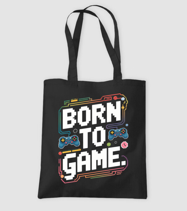 Born to Game Pixel Negru model negru pe tricou