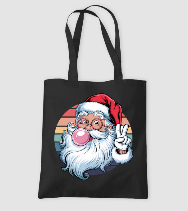 Bubble gum santa model negru pe tricou