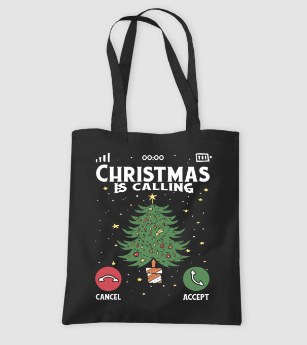 Christmas is calling model negru pe tricou