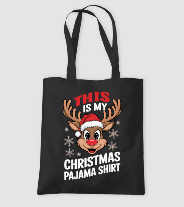 Christmas Pajama Reindeer Negru model negru pe tricou