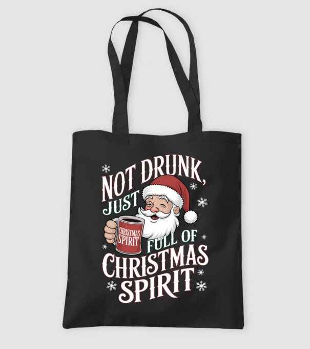 Christmas Spirit Santa model negru pe tricou