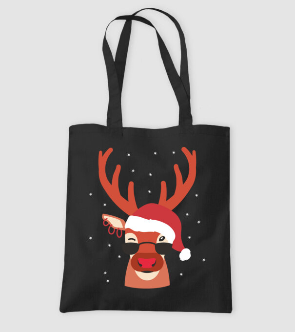 Cool Reindeer Rudolph model negru pe tricou