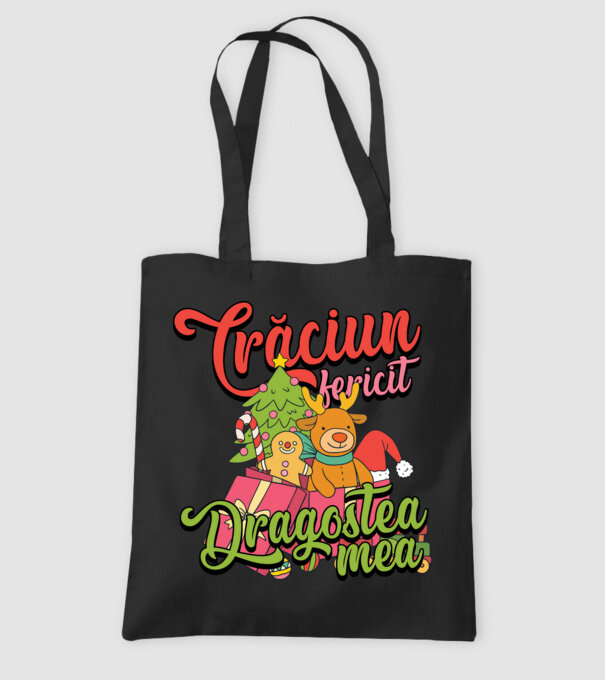 CRĂCIUN FERICIT DRAGOSTEA MEA model negru pe tricou