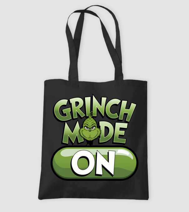 Grinch mode ON model negru pe tricou