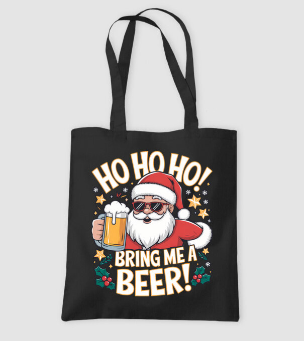 HO HO HO bring me a BEER santa Negru model negru pe tricou