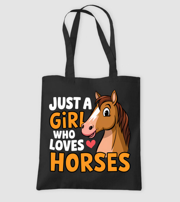 Just a girl who loves horses Negru model negru pe tricou