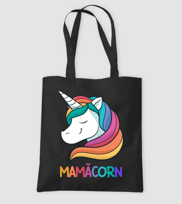 mamăcorn model negru pe tricou