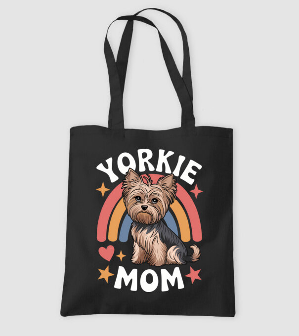 Yorkie Mom Negru model negru pe tricou