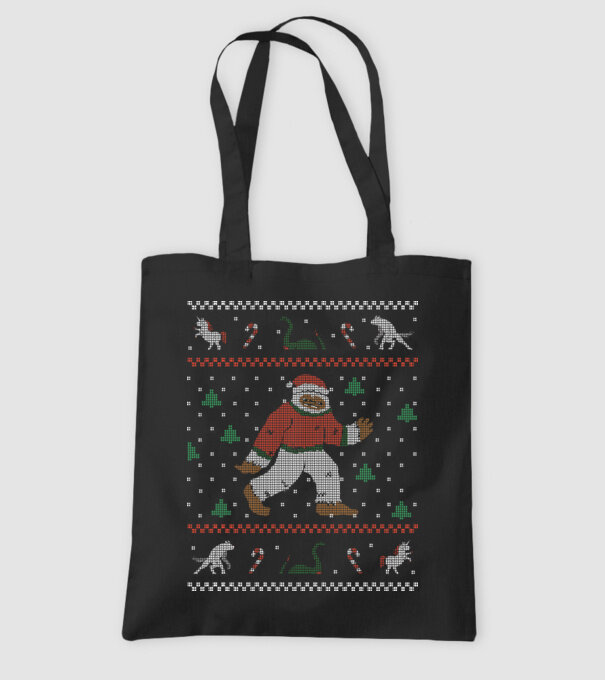 Ugly Sweater Yeti model negru pe tricou
