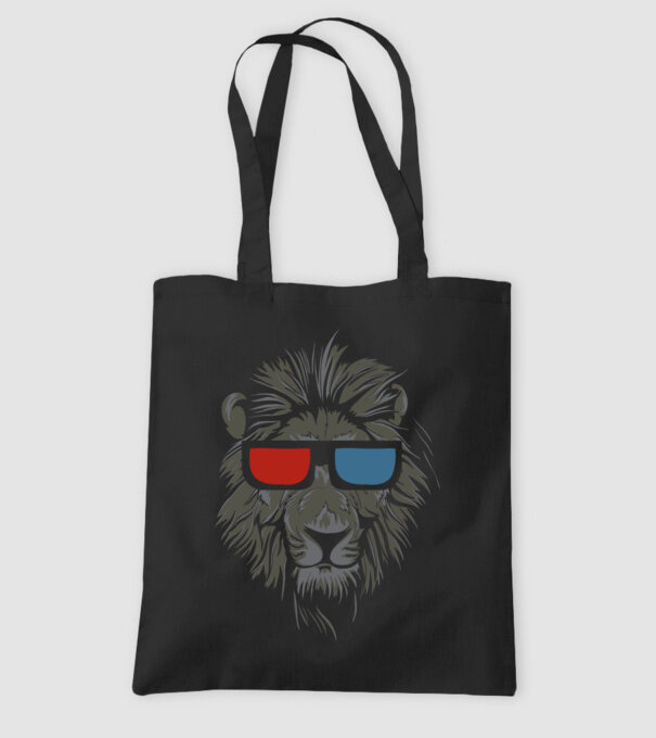 Leu 3d model negru pe tricou