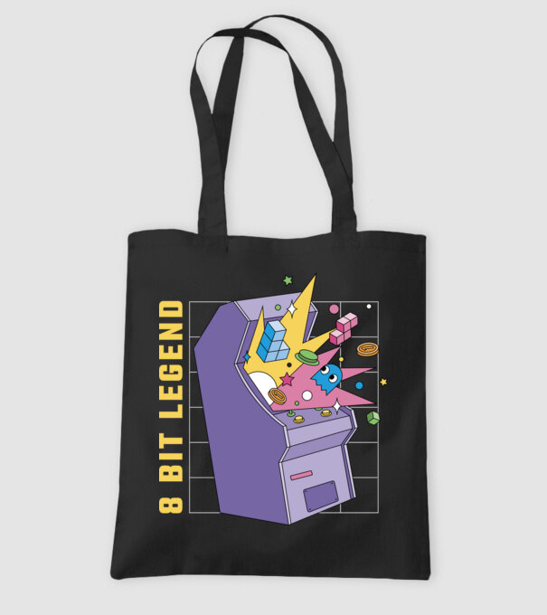 8 Bit Legendă Arcade Slot Machine model negru pe tricou