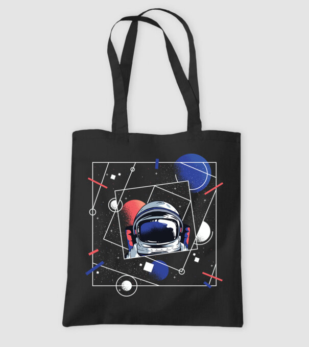 Astronaut univers abstract model negru pe tricou