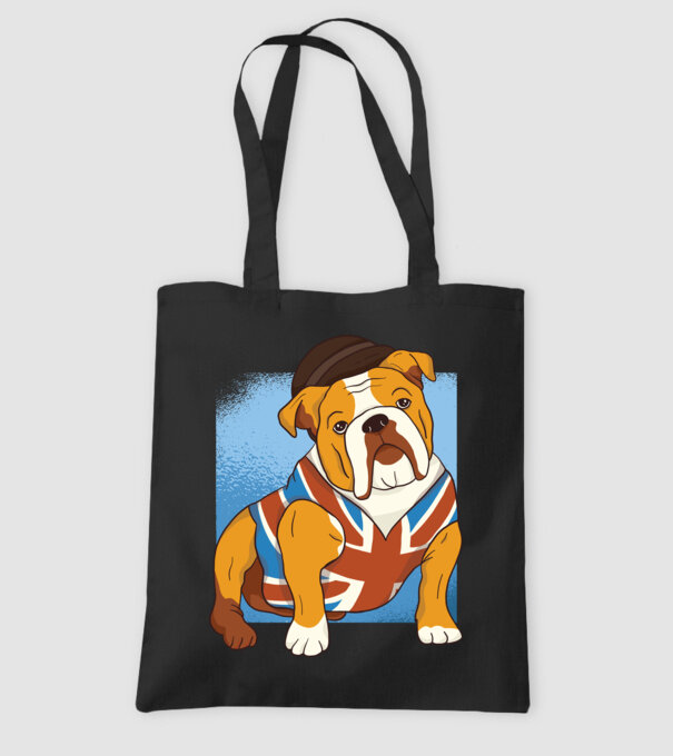 Bulldog englezesc model negru pe tricou