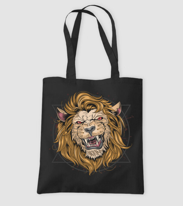 angry lion model negru pe tricou