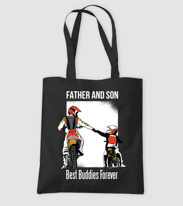 Tată și Fiu cei mai buni Prieteni - Motociclist model negru pe tricou