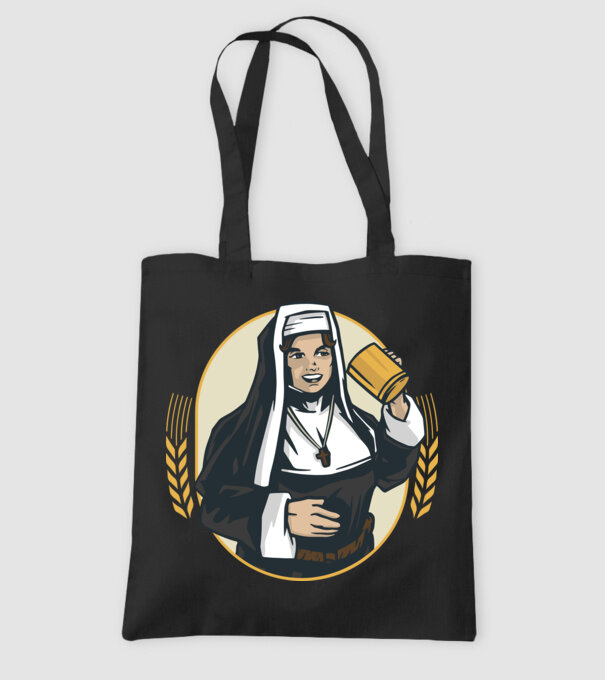 Bere Călugăriță model negru pe tricou