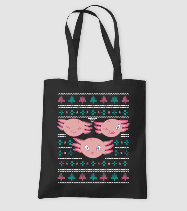Pulover urât Axolotl model negru pe tricou