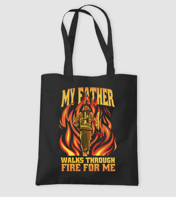 Tatăl meu trece prin foc pentru mine model negru pe tricou
