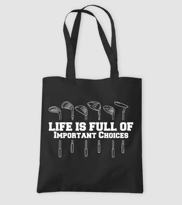 Viața este plină de decizii dificile Golf model negru pe tricou