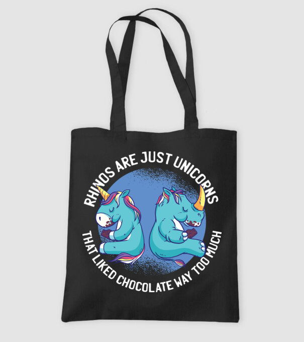 Rinocerul este, de asemenea, un unicorn model negru pe tricou