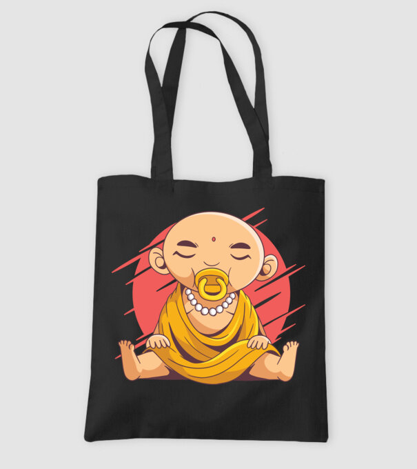 Baby Buddha cu suzetă tricou amuzant model negru pe tricou