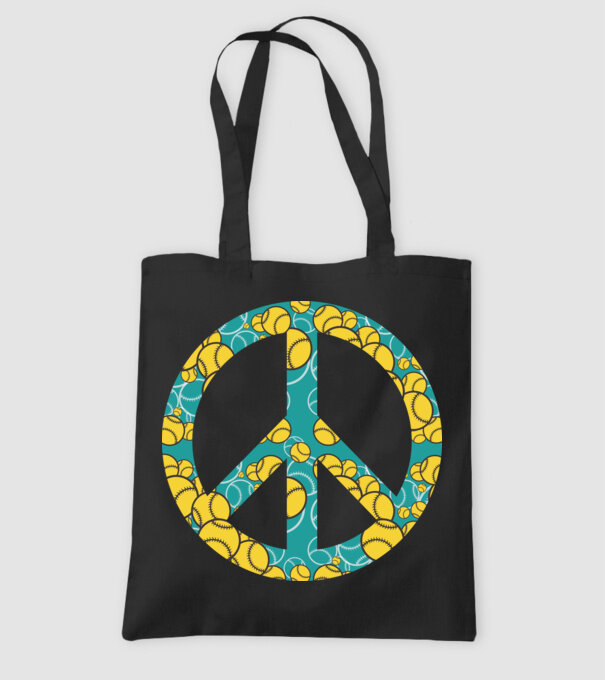 Simbol Baseball Peace model negru pe tricou