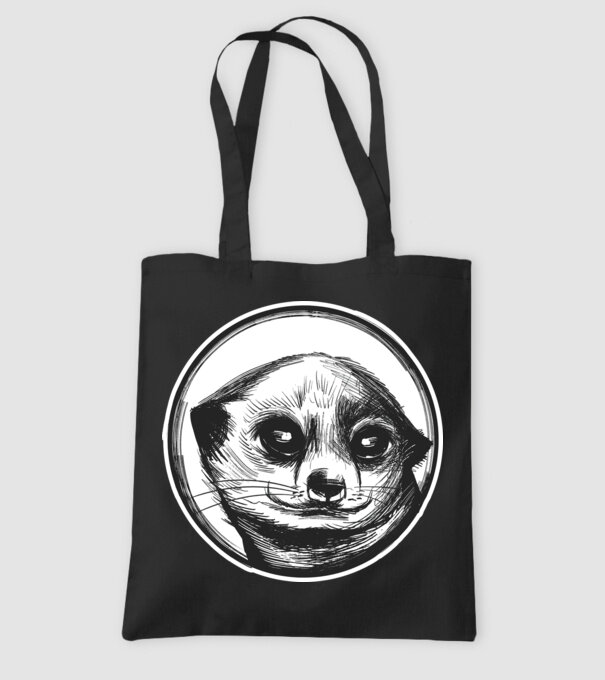 Pui de suricata model negru pe tricou