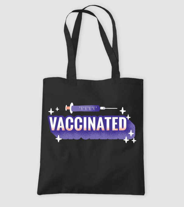 Vaccinat model negru pe tricou