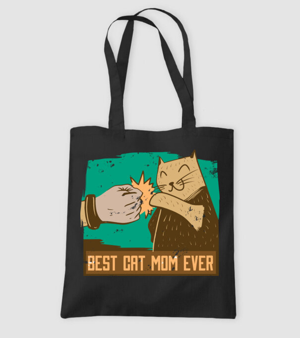 Best Cat Mom Ever - Cea mai bună mamă cu pisici model negru pe tricou