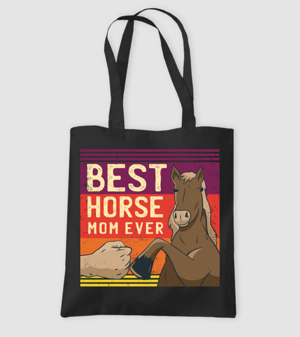 Best Horse Mom Ever - Cea mai bună mamă cu cal model negru pe tricou